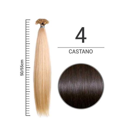 Extension con clip 25gr 50/55 cm 100% capelli naturali colore 4 IRIS