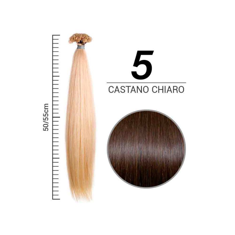 Extension con clip 25gr 50/55 cm 100% capelli naturali colore 5 IRIS